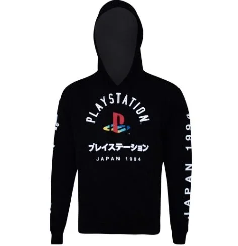Playstation – japanese text (unisex black/charcoal sweatshirt) ex large