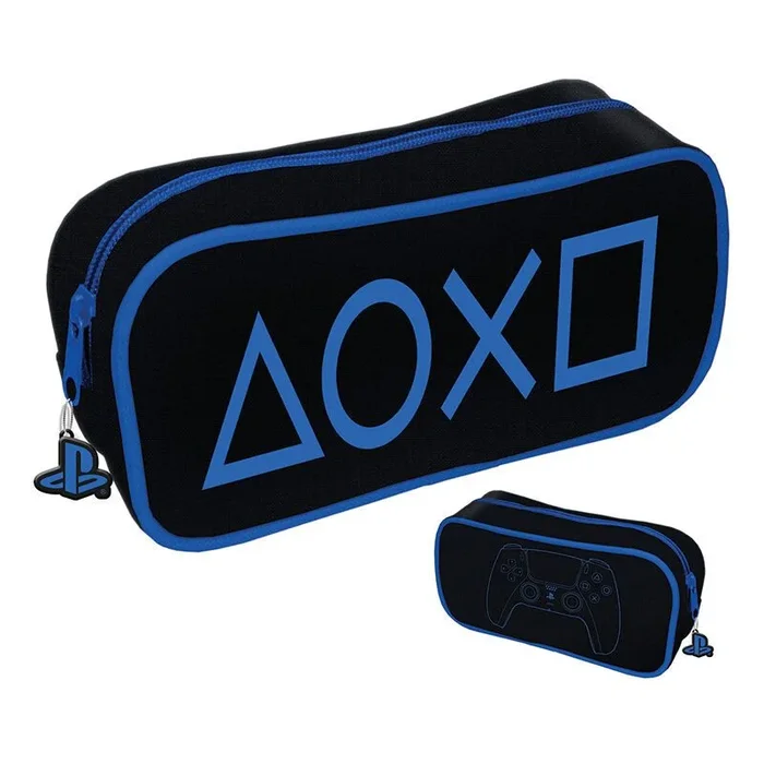 Playstation estuche escolar, azul para niños.