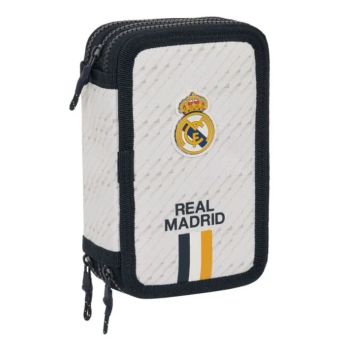 Plumier triple real madrid c.f. blanco 12.5 x 19.5 x 5.5 cm (36 piezas)