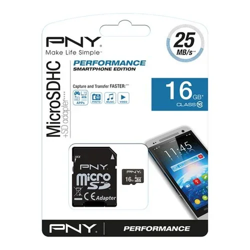PNY SDU16GPER25-EF memoria flash 16 GB MicroSD Clase 10