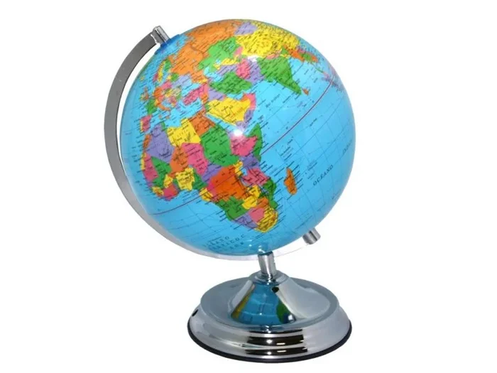 POESSA Bola del Mundo. Globo terráqueo. En Español. 25 cms. Diámetro. Medidas: ·8×26 cms..