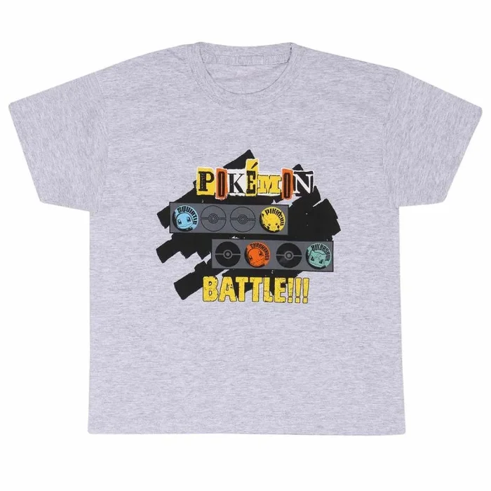 Pokemon – pokemon battle (unisex grey t-shirt) 5-6 years