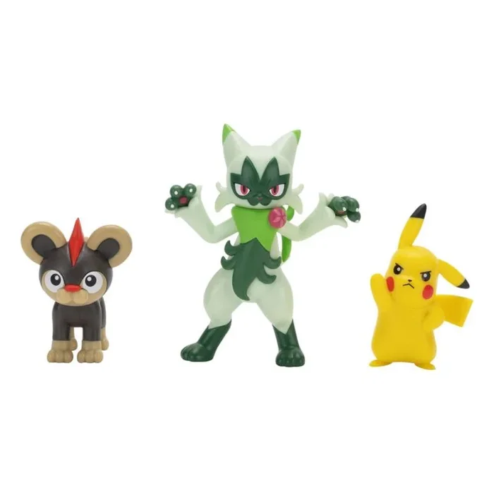 Pokémon Paquete de 3 figuras de batalla: cuenta con Litleo y Pikachu de 2 pulgadas y figuras de batalla Floragato de 3 pulgadas