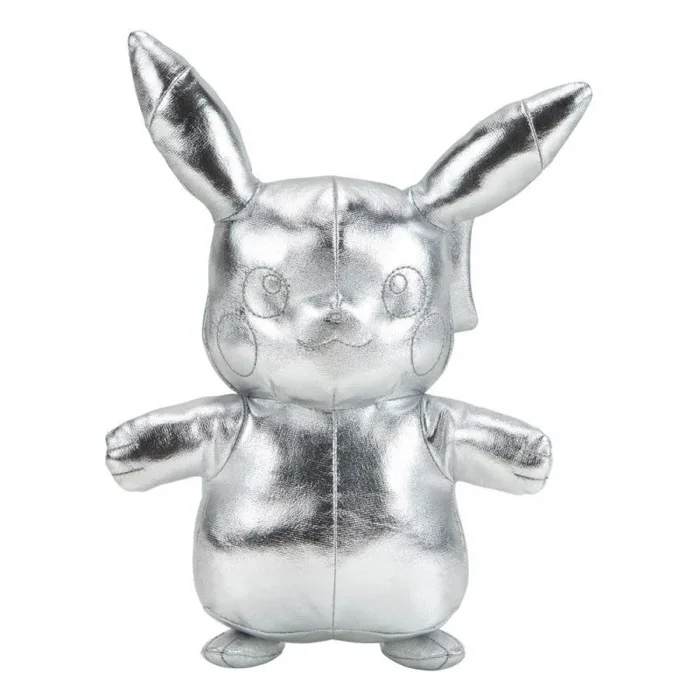 Pokémon Peluche Pikachu BO37432 (Plata, 30 cm), 25 años de Aniversario de Plata, Peluche Plateado