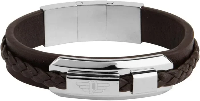 Police Brazalete Pulseira VALORIOUS SS & Pele Cast :: S PEAGB2120324 Marca