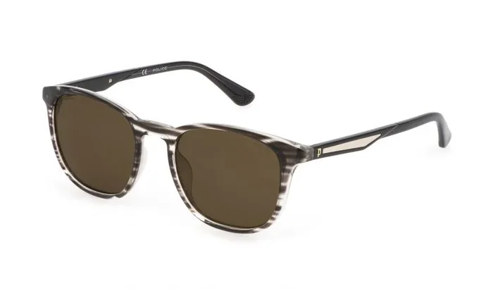 POLICE SPLF18E Gafas, Striped Grey, 53 para Hombre