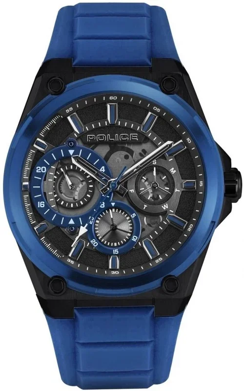 Police Watches salkantay Reloj para Hombre Analógico de Cuarzo con Brazalete de Silicona PEWJQ2203240