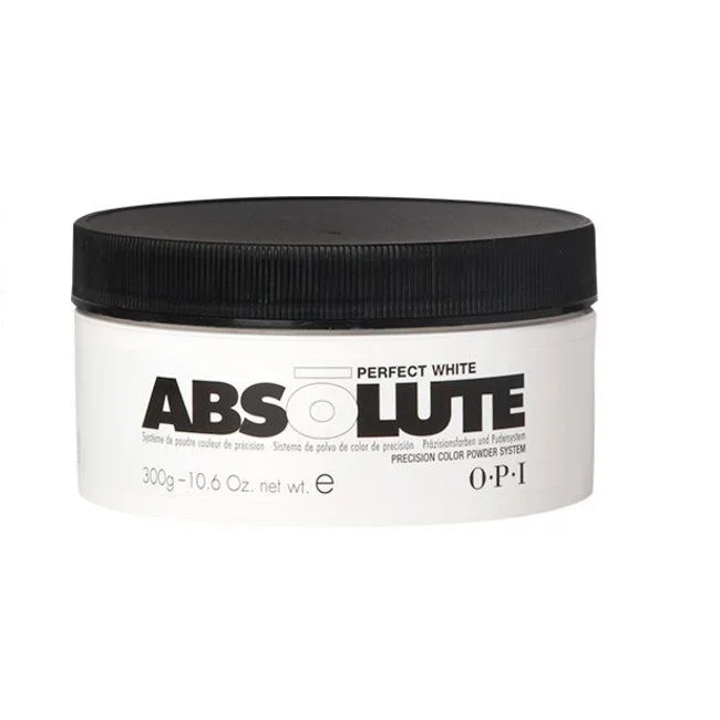 Polvo acrílico para uñas OPI Absolute Perfect White, 300 g, fórmula profesional blanca para extensiones y diseños duraderos y brillantes