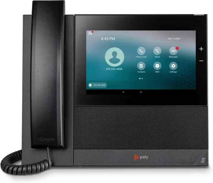 POLY Teléfono multimedia empresarial CCX 600 con SIP abierto y habilitado para alimentación a través de Ethernet (PoE)