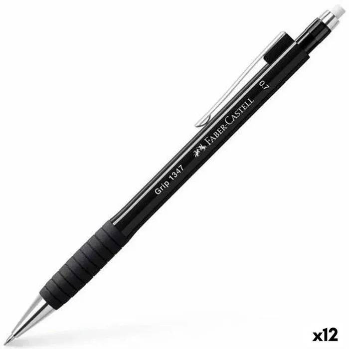 Portaminas faber-castell grip 1347 negro 0,7 mm (12 unidades)