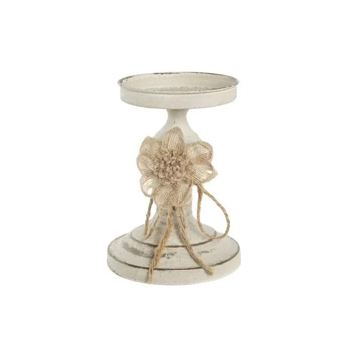 Portavelas dkd home decor 13 x 13 x 17,5 cm metal blanco