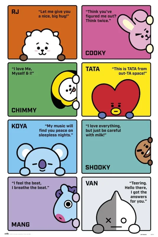 Poster bt21 personajes