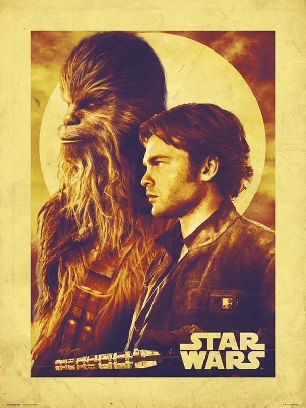 Print 30×40 cm star wars han solo y chewie