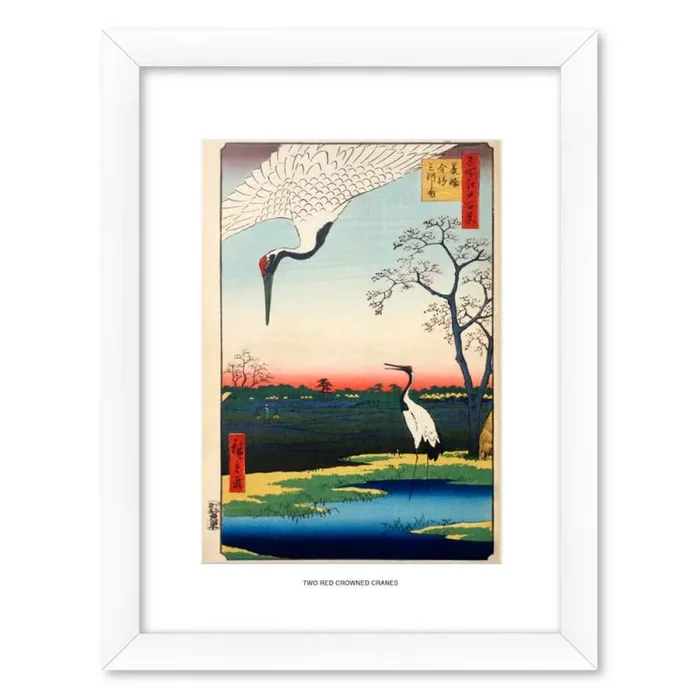 Print enmarcado 30×40 cm two red-crowned cranes