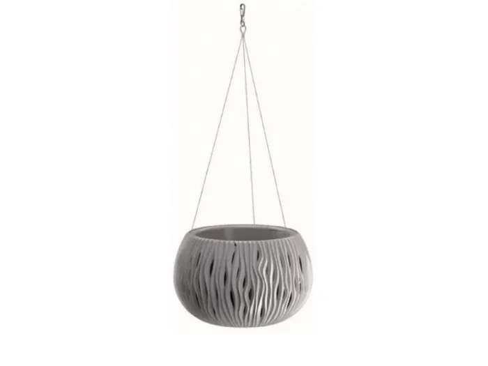 Prosperplast BOWL SANDY WS de plástico CON depósito en color Gris piedra, 16,1 (alto) x 23,8 (ancho) x 23,8 (profundo) cms