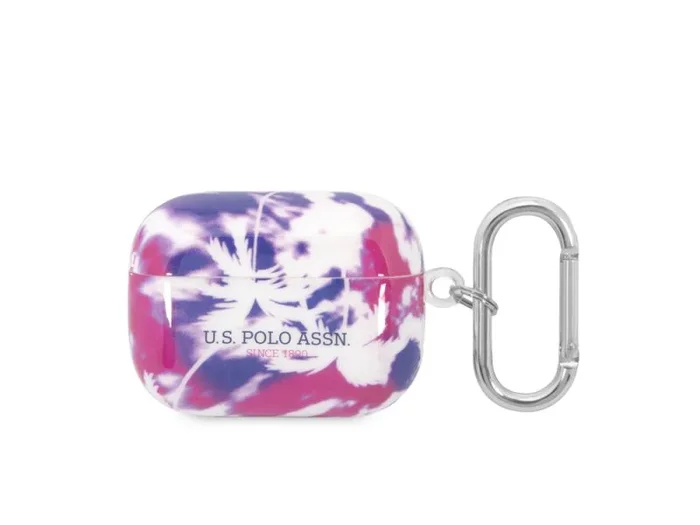 Protection u.s polo assn. palm pour airpods pro – violette et rose