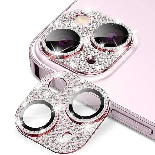 Protector de Cámara y Vidrio Templado Enkay Hat-Prince para iPhone 15/15 Plus Lente Aleación de Aluminio (Rosa)
