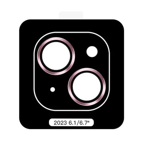 Protector de Lente para iPhone 15 Plus Totu Pg-4 Golden Shield Series con Marco de Metal (Rosa)