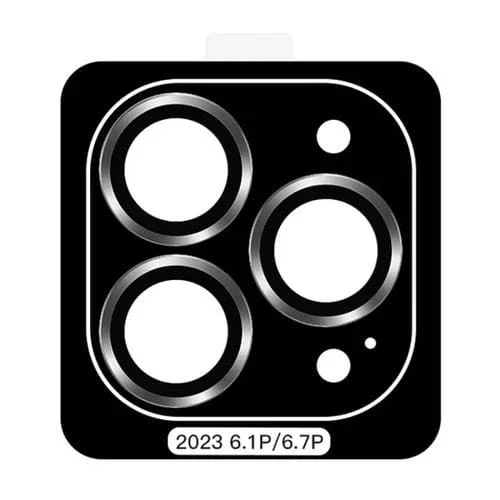 Protector de Lente para iPhone 15 Pro Max Totu Pg-4 Golden Shield Series con Marco de Metal (Gris)