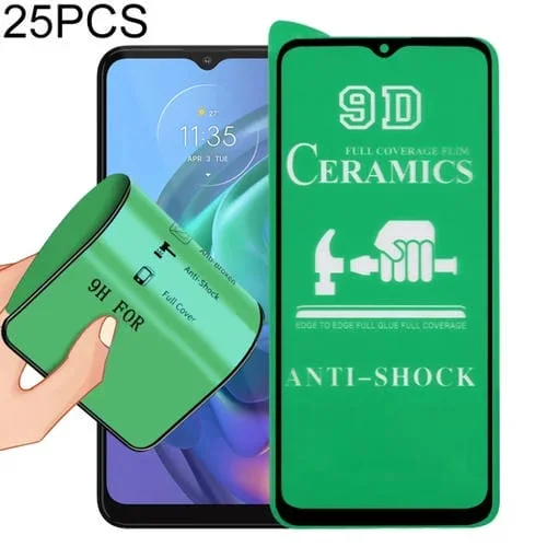 Protector de Pantalla Motorola Moto G10 25 PCs 9D Cerámica con Pegamento Completo