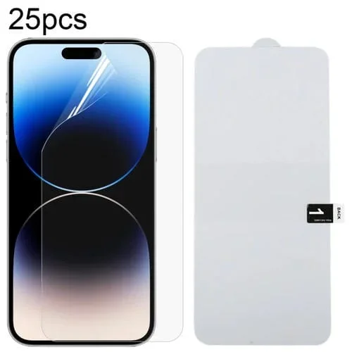 Protector de Pantalla para iPhone 15 Pro Max Película Hidrogel Completa a Prueba de Explosiones (25 Piezas)