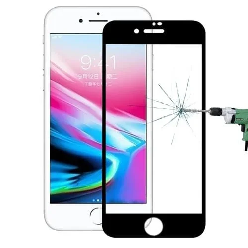 Protector de Pantalla Vidrio Templado iPhone SE 2020/8/7 0.3mm 9H Dureza Curvado (Negro)