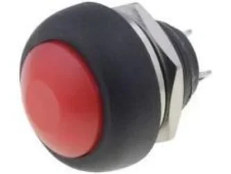 Pulsador OFF-(ON) NA 1A/250V M12 ROJO