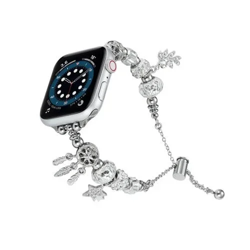 Pulsera de Cuentas Banda de Metal para Apple Watch 38mm (Estrella de Plata)