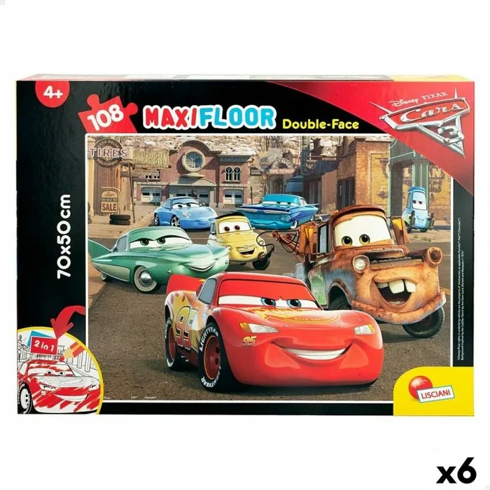 Puzzle infantil cars doble cara 108 piezas 70 x 1,5 x 50 cm (6 unidades)