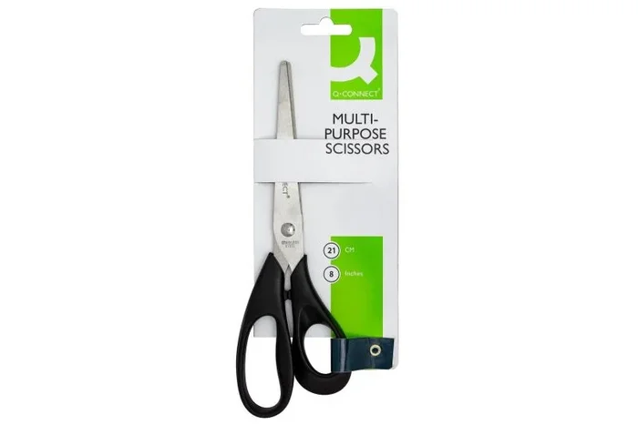 Q-CONNECT KF01227 tijera de escritorio y manualidades Tijeras de manualidades, Tijeras de oficina Corte recto Negro, Metálico