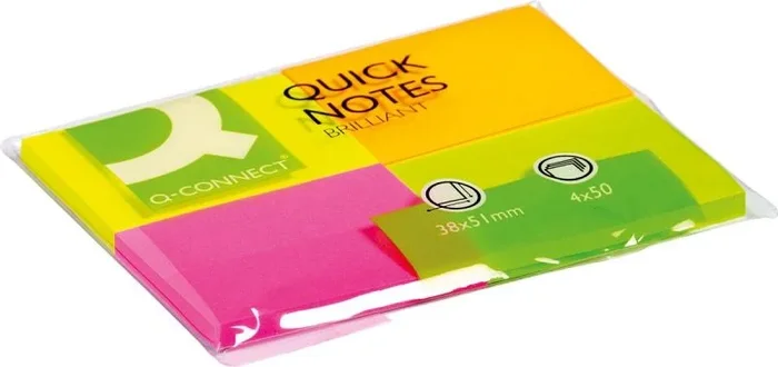 Q-CONNECT KF10510 nota autoadhesiva Rectángulo Colores surtidos 80 hojas