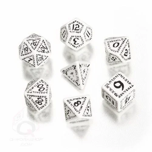Q-Workshop Q-Taller – Runic Dice (7) – Color: Blanco y Negro
