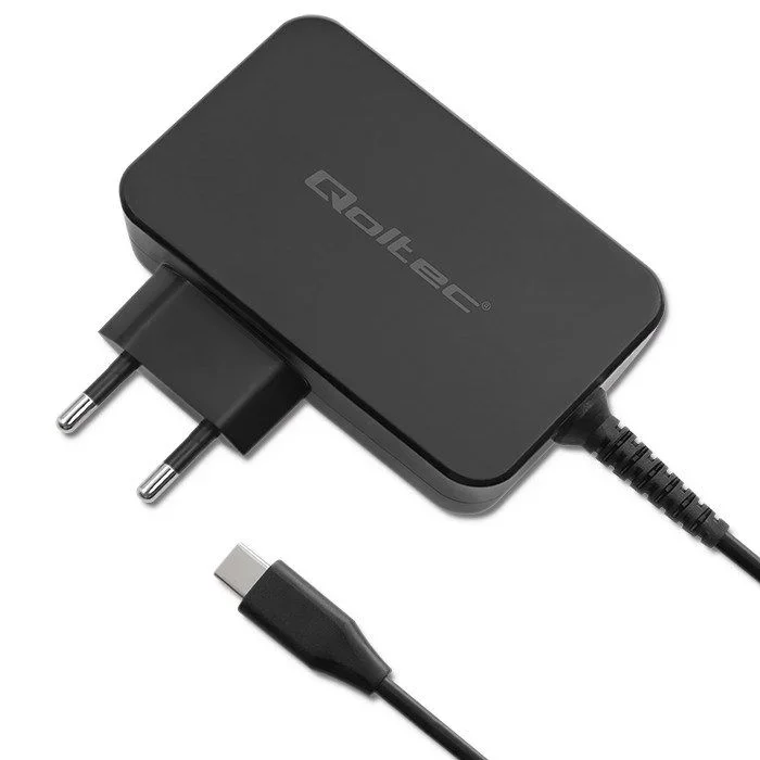Qoltec 52387 cargador gan power pro | 1xusb-c | 90w | 5-20v | 3-4,5a | negro