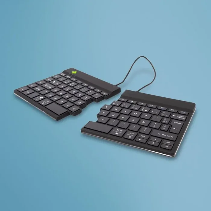 R-Go Tools Teclado ergonómico R-Go Split Break con software de pausa, teclado dividido ergonómico, AZERTY (FR), bluetooth, negro
