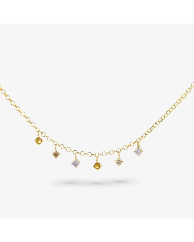 Radiant – Colección Fantasy- Collar Gold para Mujeres, de Plata bañado en Oro de 24 quilates. Diseño elegante y sofisticado.