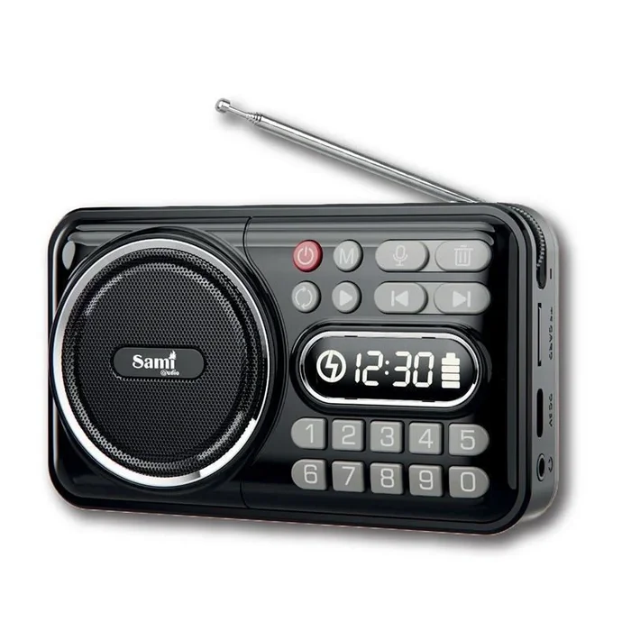 Radio sami fm mulitmedia portatil c/batería, graba