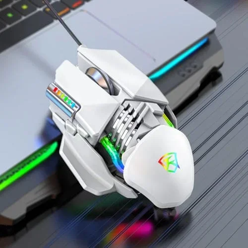 Ratón con Cable Ajustable Y-FruiTFul P3 6 Teclas Iluminación RGB (Blanco)