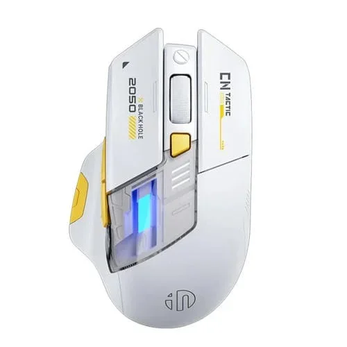 Ratón inalámbrico Bluetooth Inphic para oficina y juegos, con carga LED, modo dual, blanco