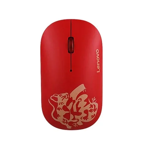 Ratón Inalámbrico Lenovo Air Handle Versión Blessing Silencioso Portátil Ligero (Rojo)
