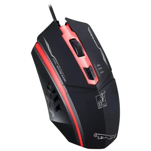 Ratón Óptico para Juegos Chasing Leopard 199 USB 1600Dpi con Cable 1,3 m y Retroiluminación Led Ajustable (Negro)