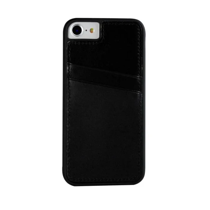 Real leather back cover cc for iphone 6/6s plus antique black