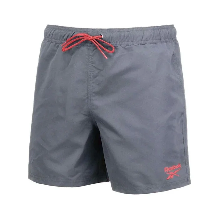 Reebok Traje de baño para Hombre en Gris, Pantalones Cortos de poliéster de Secado rápido para Adultos Bañador, XL
