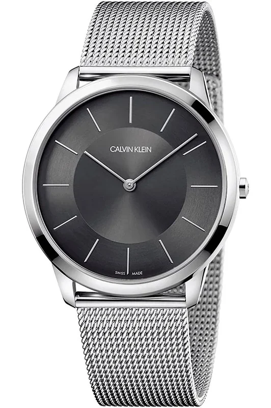 Reloj Calvin Klein K3M2T124 Acero Inoxidable correa color: Metálico Dial Gris Oscuro Analógico Hombre