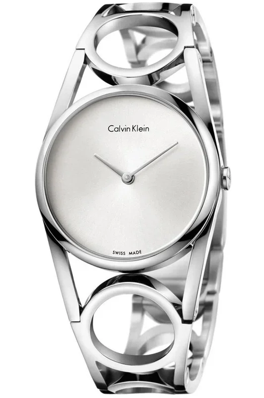 Reloj Calvin Klein K5U2S146 Acero Inoxidable correa color: Metálico Dial Plata Analógico Mujer