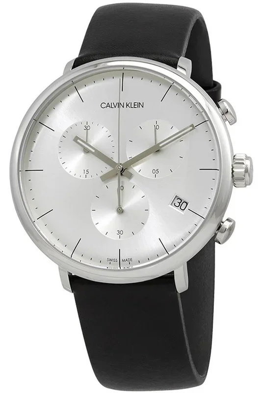 Reloj Calvin Klein K8M271C6 Acero Inoxidable correa color: Negro Dial Plata Cronógrafo Hombre