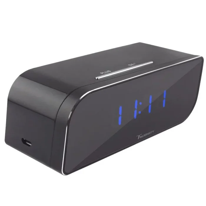 Reloj de mesita wifi espía Yatek, con detección de movimiento, visión nocturna, 720P, compatible con Android y Iphone