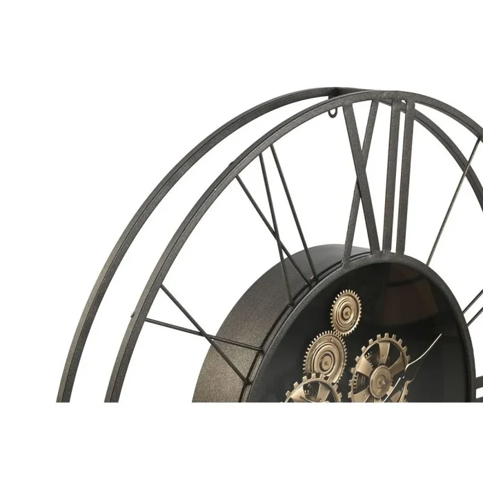 Reloj de pared home esprit marrón oscuro metal 80 x 8 x 80 cm