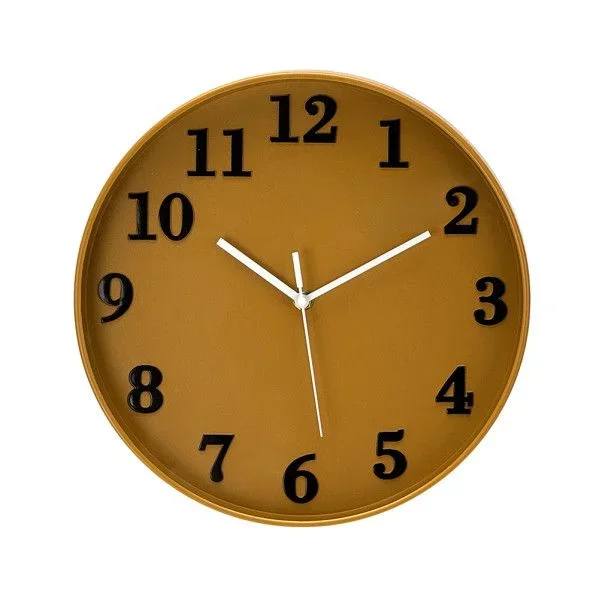 Reloj de pared «Parrot» Ø30x5cm con agujas de movimiento continuo color amarillo (pila AA no incluida)
