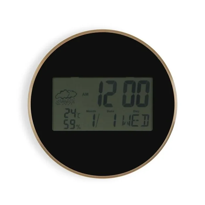 Reloj de pared versa negro plástico minimalista 4,1 x 30 x 30 cm