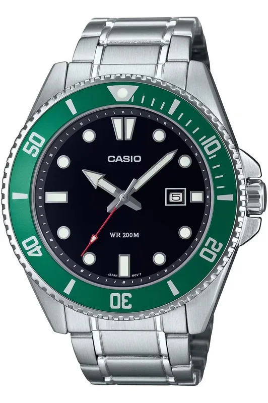 Reloj de pulsera CASIO Collection – MDV-107D-3AVEF correa color: Gris plata Dial Negro Hombre